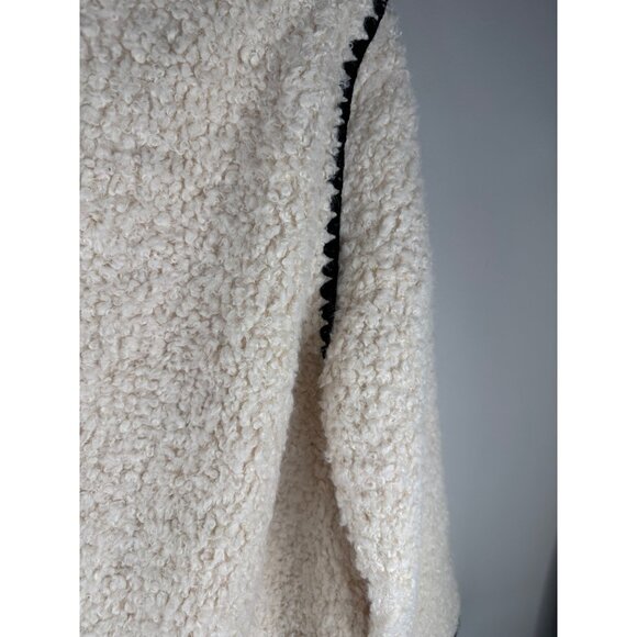 Hyacinth House Cream & Black Trim Sherpa Audrey Jacket Cardigan Sweater Size L - Picture 7 of 9